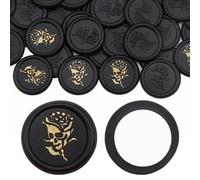 Aiviman Lot de 25 autocollants en cire motif tête de mort pour enveloppe - Idéal pour emballage cadeau, invitation de mariage, Halloween, anniversaire, emballages de vin - Noir