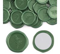 Aiviman Lot de 30 autocollants en cire motif branche d'olivier, parfaits pour emballage cadeau, invitation de mariage, carte de vœux, scrapbooking, Noël - Vert