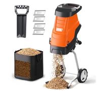 AIVOLT Déchiqueteuse électrique à bois 15 A, capacité de coupe de 4,6 cm | Sac de collecte anti-soufflage, 2 lames SK5 supplémentaires, rapport de paillage 21:1 pour déchets de cour