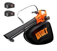 AIVOLT Souffleur de Feuilles sans Fil 3 en 1 avec 2 x 20V 4.0Ah Batterie | Aspirateur Broyeur de Feuilles Mortes, Bandoulière, Sac de 40L et 2 Chargeurs pour Jardin Extérieur