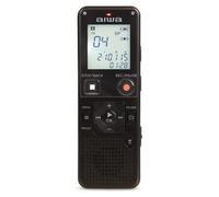 AIWA DVR-A600, Enregistreur vocal numérique de avec microphone stéréo et mémoire intégrée de 16 GB. Couleur noire