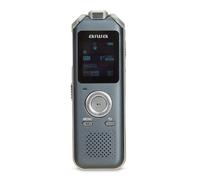 Dictaphone numérique AIWA DVR-M700 en métal avec trois microphones stéréo et une mémoire intégrée de 16 Go. Couleur argent