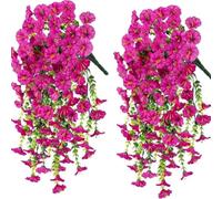 Aiwdeyi Lot de 2 fleurs artificielles à suspendre - Pétunia en soie - Pétunia - Plantes artificielles - Pour la décoration de la maison et du jardin