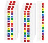 Aixoom Lot de 208 onglets alphabétiques multicolores de A à Z - Autocollants permanents pour cahiers, fichiers de dictionnaire
