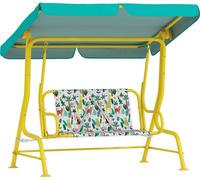 AIYAPLAY Balançoire Hollywood pour enfants, balançoire 2 places pour enfants, balançoire de jardin avec pare-soleil réglable, ceinture de sécurité, banc de balançoire pour jardin ou terrasse, pour enf