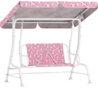 AIYAPLAY Balançoire Hollywood pour enfants, balançoire 2 places pour enfants, balançoire de jardin avec pare-soleil réglable, ceinture de sécurité, banc de balançoire pour jardin ou terrasse, pour enf