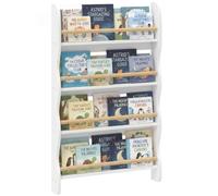 AIYAPLAY Bibliothèque Murale pour Enfant,Rangement Livre 4 Niveaux, Blanc