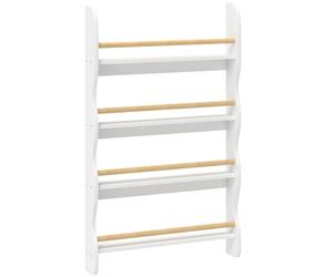 AIYAPLAY Bibliothèque murale pour enfant, rangement livre enfant 4 niveaux, fixer au mur, 60 x 10 x 98 cm, blanc