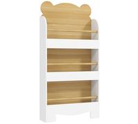 AIYAPLAY Bibliothèque pour enfant rangement livres, étagères pour 3 à 8 ans en bois, MDF blanc in vec garde-corps Aosom France