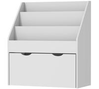 AIYAPLAY Bibliothèque pour enfants Multi-Rangement avec 3 niveaux d'étagères et un tiroir, 62,5L x 30l x 70H cm, gris