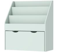 AIYAPLAY Bibliothèque pour enfants Multi-Rangement avec 3 niveaux d'étagères et un tiroir, 62,5L x 30l x 70H cm, vert