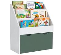 AIYAPLAY Bibliothèque pour enfants Multi-Rangement 3 étagères, grand tiroir 62,5 x 30 x 70 cm Vert