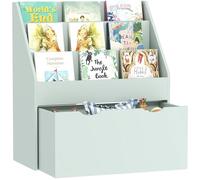 Bibliothèque pour enfants - AIYAPLAY - Multi-Rangement avec 3 niveaux d'étagères et un tiroir - 62,5L x 30l x 70H cm - vert