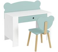 AIYAPLAY Bureau enfant avec chaise, table enfant et chaise avec tiroir et large plateau, 80 x 41 x 74,5 cm, vert