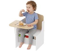 AIYAPLAY Bureau et Chaise pour Enfants avec Bac de Rangement 3-5 Ans Blanc
