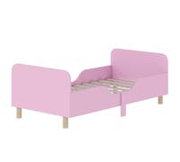 AIYAPLAY Cadre de lit pour enfants, cadre de lit simple pour enfants, barrière de sécurité, petit lit pour chambre d'enfant, MDF, sans matelas, rose