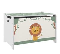 AIYAPLAY Coffre à jouets avec couvercle, coffre de rangement enfant avec charnières de sécurité, 60 x 37 x 39 cm, vert