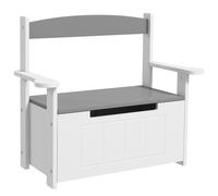 AIYAPLAY Coffre à jouets pour enfants 2 en 1 et banc avec dossier et accoudoirs - vérin pneumatique 68,5L x 34l x 58H cm