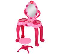 AIYAPLAY Coiffeuse pour enfants de 3 à 6 ans avec tabouret miroir 15 PCS, table de maquillage avec lumière musique sèche-cheveux