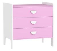 AIYAPLAY Commode pour enfants, commode rangement 3 tiroirs pour chambre d'enfant, crèche, salle de jeux, 60 x 40 x 60 cm, rose