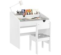 AIYAPLAY - Ensemble bureau et chaise enfant 3 à 6 ans - tiroir coulissant, motif étoilé, gris