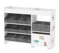 AIYAPLAY Étagère à jouets pour enfants étagère à livres 11 bacs de rangements en tissu non tissé 105 x 30 x 80 cm blanc