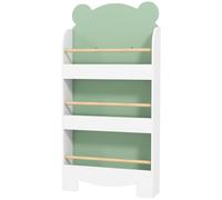 AIYAPLAY Étagère à livres pour enfants, étagère 3 niveaux thème ours pour livres et jouets chambre d'enfant, 55 x 15 x 110 cm, Vert