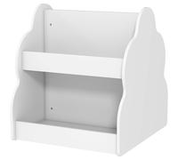 AIYAPLAY Étagère pour enfants, bibliothèque 2 niveaux pour enfants avec roulettes, 4 étagères, pour chambre d'enfant, salle de jeux, 54x50x56 cm, Blanc