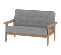 AIYAPLAY Fauteuil enfant, canapé enfant avec structure en bois, aspect velours, rembourré, pour enfants de 3-15 ans Gris