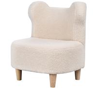 AIYAPLAY Fauteuil enfants canapé pour enfants avec dossier en forme ours, tissu en polaire teddy, 47 x 43 x 53 cm, beige