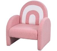 AIYAPLAY Fauteuil enfants canapé pour enfants en forme d'arc-en-ciel, mini canapé en tissu pelucheux pour garçons et filles, rose