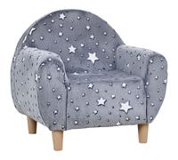 AIYAPLAY Fauteuil enfants canapé pour enfants hosphorescent avec motif étoilé, tissu velours, pour garçons et filles, gris