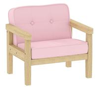 Fauteuil pour enfant AIYAPLAY, canapé rembourré pour enfant avec structure en bois, aspect velours côtelé, rose