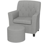 AIYAPLAY Fauteuil pour enfants avec repose-pieds, dossier à motif en losange, siège doux, cadre en bois, gris