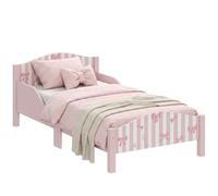 AIYAPLAY Lit Enfant 70 x 140 cm Barrière de Sécurité Rose