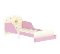 AIYAPLAY Lit enfant 70 x 140 cm, lit pour enfant avec barriere de securite et sommier à lattes, espace de rangement, rose