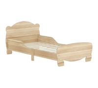 AIYAPLAY Lit enfant 70x140 cm avec barrières de sécurité thème d'ours pour garçons, filles, âgés de 3 à 6 ans, bois naturel