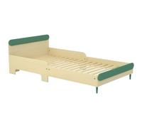 AIYAPLAY Lit Enfant 90x190 cm avec Barrière de Sécurité pour 3-10 Ans Vert | Lit au Sol Enfant, Sommier à Lattes Inclus