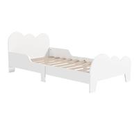 AIYAPLAY Lit Enfant avec Barrière de Sécurité 70x140 cm Blanc 3-8 Ans