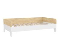 AIYAPLAY Lit Enfant Sommier à Lattes Conception Basse 143,5 x 74 cm Blanc | Panneaux Latéraux Élevés, Meubles de Chambre d'Enfant, Bois