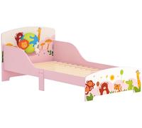 AIYAPLAY : Lit pour enfant à partir de 3 ans, en bois, avec bords surélevés et barrières de sécurité, dimensions 143x77x60 cm, couleur rose