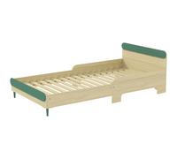 AIYAPLAY Lit pour enfant lit au sol enfant de 3 à 10 ans avec barrière de sécurité, sommier à lattes inclus, vert