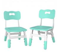 AIYAPLAY Lot de 2 chaises de Bureau Enfant réglables, Dossier Ergonomique, 3 hauteurs, pour 18 Mois à 8 Ans, Charge Max. 50 kg, Vert