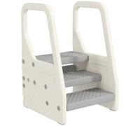 AIYAPLAY Marchepied enfant escabeau 3 marches pour enfants hauteurs réglables de 3 à 2 marches 43 x 42 x 65,5 cm gris