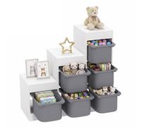 AIYAPLAY Meuble de rangement pour jouets 6 bacs amovibles 3 niveaux, pour enfants 3-8 ans, gris