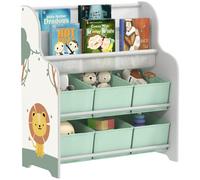 AIYAPLAY Meuble Rangement Enfant 6 Tiroirs en Tissu 63x30x71cm Vert | Rangement Jouet Enfant, Tiroirs , Étagère à 2 Niveaux, Bibliothèque, Chambre, Salle de Jeux