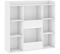 AIYAPLAY Meuble rangement enfant, bibliothèque enfants avec 8 compartiments et étagère supérieure, 104 x 29 x 101,5 cm, blanc