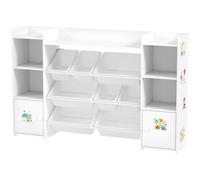 AIYAPLAY Meuble rangement enfant, étagère de rangement pour jouets enfants avec 8 bacs amovibles, 140 x 30 x 90 cm, blanc