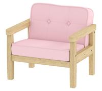 AIYAPLAY Sillón Infantil avec Tissu Doux en Velours et Structure en Bois Assise et Dossier Rembourrés 46,5x44x45 cm Rose