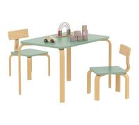 AIYAPLAY Table Enfant avec Chaise, Ensemble Table et 2 Chaises 3-8 Ans Vert | Bois, pour Dessiner, Jouer, Étudier, Cadeau Fille Garçon, Salle de Jeux, Chambre, Maternelle